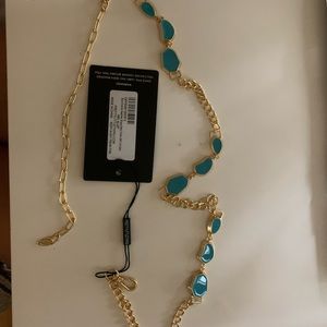 Blue enamel assorted shape belly chain